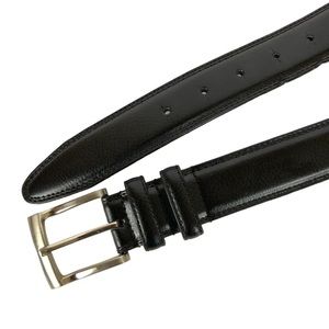 Florsheim Leather Men's Belt 1451 Black Pebble Grain Italian Brushed Nickel 44